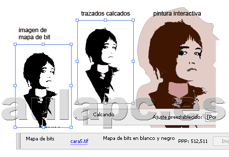 Sobre calco interactivo de Illustrator