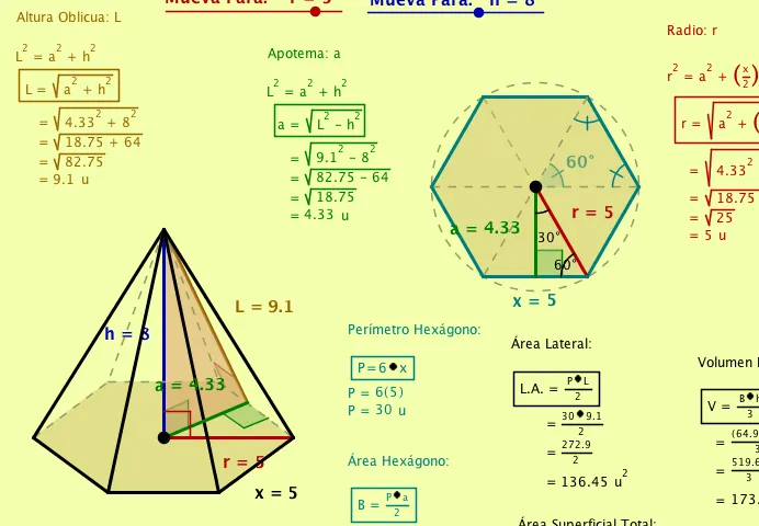 Calcular el volumen y el área superficial en pirámides. | Recurso ... Calcular el volumen y el área superficial en pirámides. | Recurso ...
