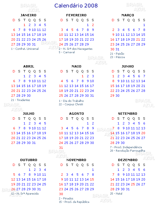 Calendario 2007 para imprimir - Imagui