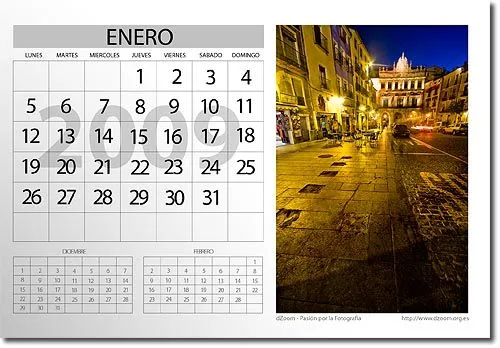 Calendario 2009 con tus fotos en Photoshop… Totalmente Gratis!!!