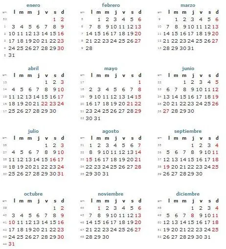 CALENDARIO 2011, CON SEMANAS - Imagui