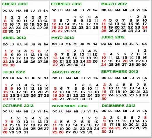 Calendario 2012, para tener el año siempre a mano :) | Soy donde ...