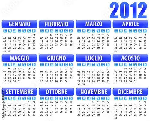 Calendario 2012 blu di briel, file vettoriale royalty free ...