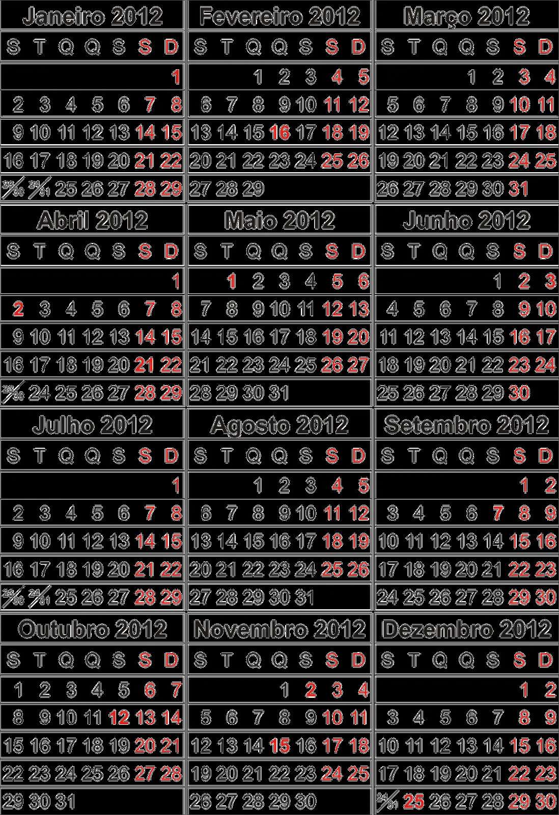 Calendario 2012 Brasil Para Imprimir Gratis Calendario 2012 Brasil Para Imprimir Gratis