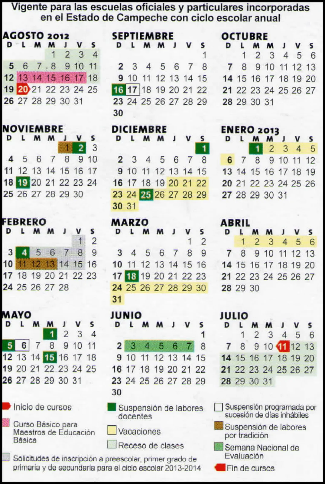 Calendario 2012 Para Imprimir