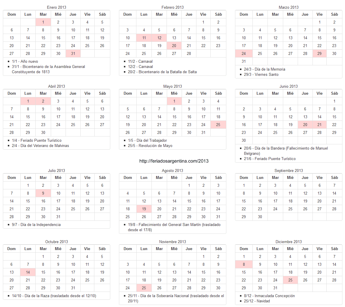 Calendario 2012 Para Imprimir Con Feriados Argentina Calendario 2012 Para Imprimir Con Feriados Argentina