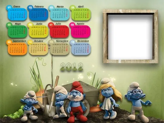 Calendario 2012 de Los Pitufos