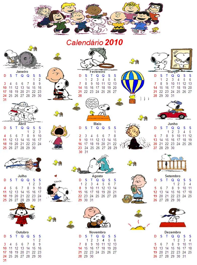 Calendario 2012 snoopy - Imagui
