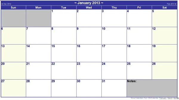 Calendario 2013, más de 125 plantillas para elegir y descargar ... Calendario 2013, más de 125 plantillas para elegir y descargar ...