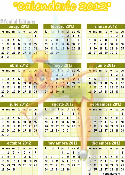 Calendario 2012 de Tinkerbell by Dinelly123 on DeviantArt
