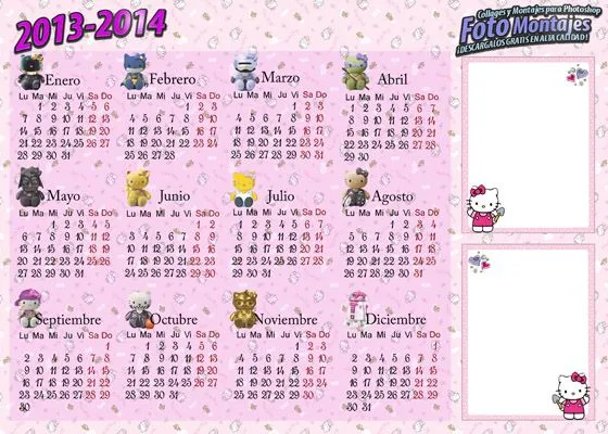 Calendario 2013. Marcos Hello Kitty | Fondos para Fotos, Collages ...