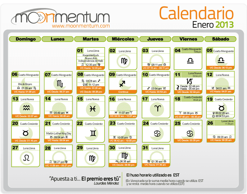 Calendario 2013 | Moonmentum