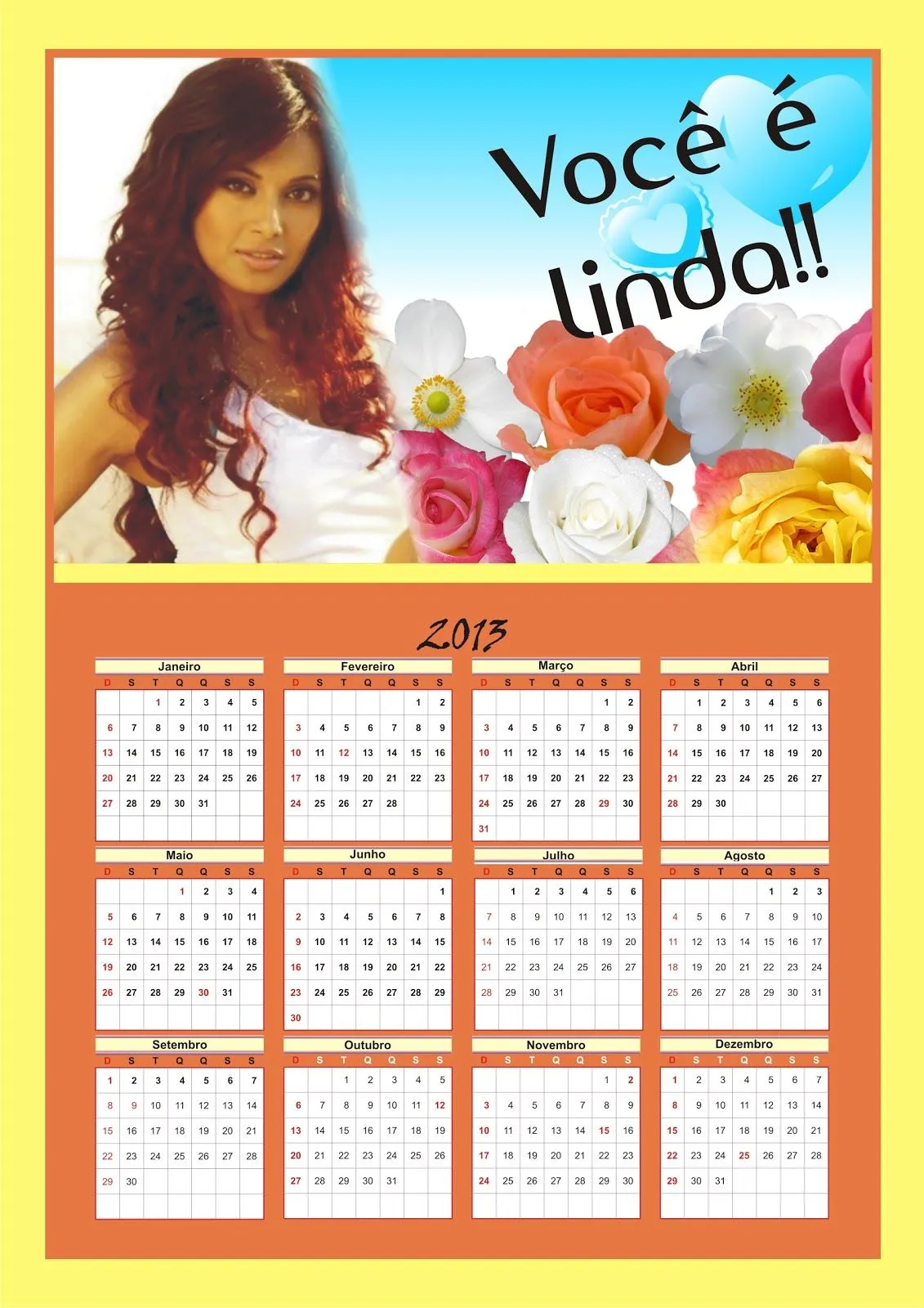 Calendário 2013 vetor corel x3