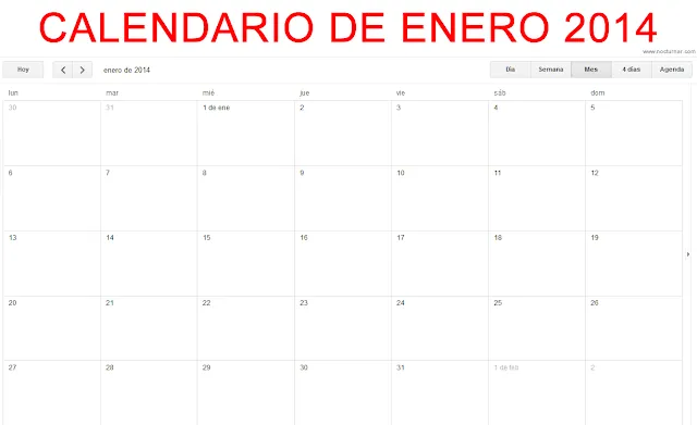 Calendario 2014 Enero Para imprimir gratis - Calendario Para ...
