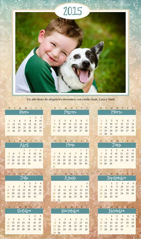 Calendario 2015 para imprimir