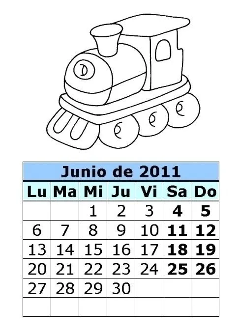 El calendario para colorear - Imagui