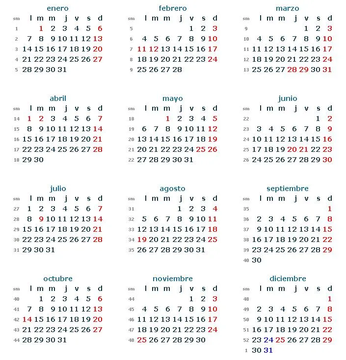 Descargar calendario 2013 Argentina