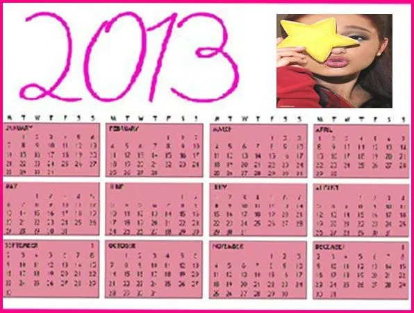 Calendario Ariana Grande 2013 by Jenn-R on DeviantArt Calendario Ariana Grande 2013 by Jenn-R on DeviantArt