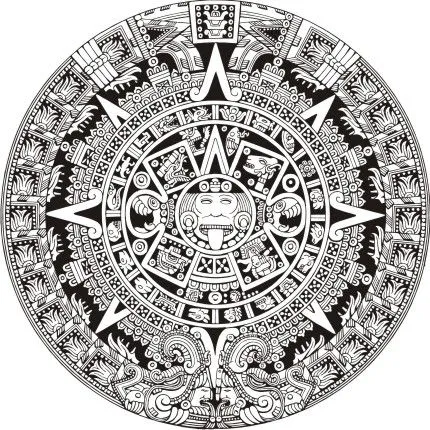 Calendario azteca para colorear - Imagui