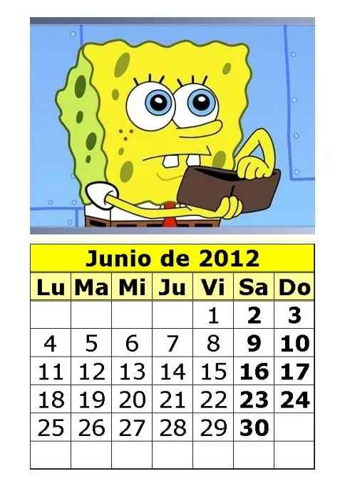 Calendario junio 2012 - Imagui