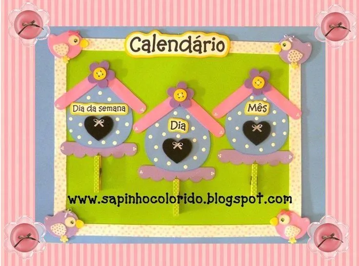 Calendario Casita de Pajaritos #gomaeva #foamy #moldes ...