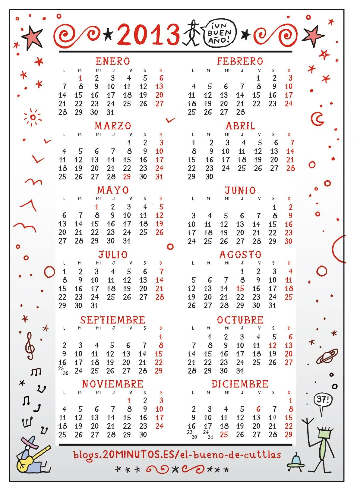 Calendario CUTTLAS para 2013 | El bueno de Cuttlas Calendario CUTTLAS para 2013 | El bueno de Cuttlas