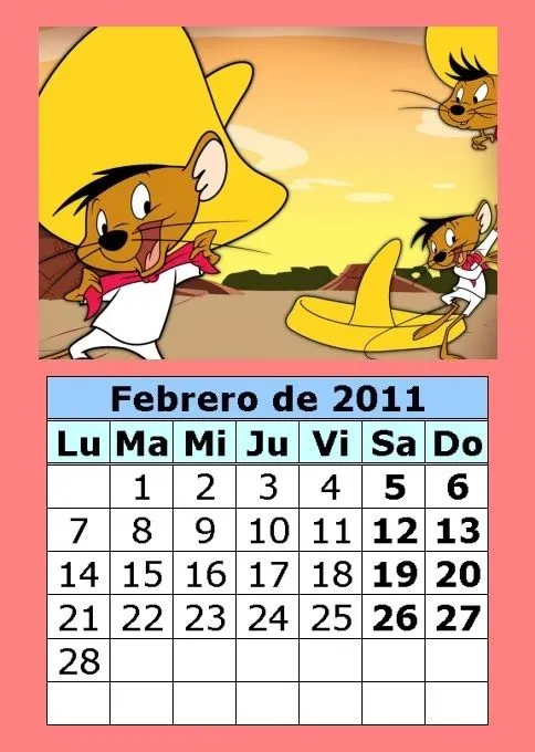 Calendario de dibujos animados de 2011 (1ª parte) : Calendarios ... Calendario de dibujos animados de 2011 (1ª parte) : Calendarios ...