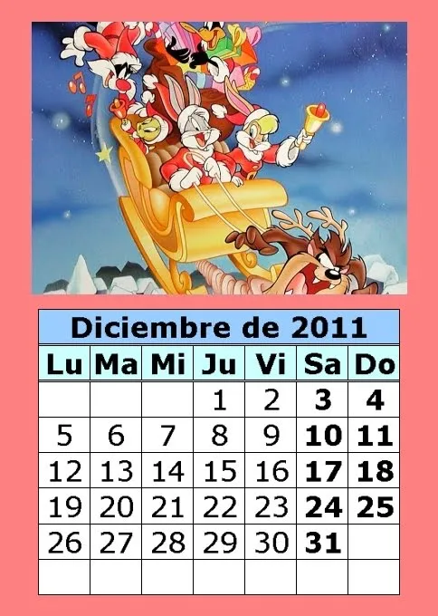 Calendario de dibujos animados de 2011 (4ª parte) : Calendarios ... Calendario de dibujos animados de 2011 (4ª parte) : Calendarios ...