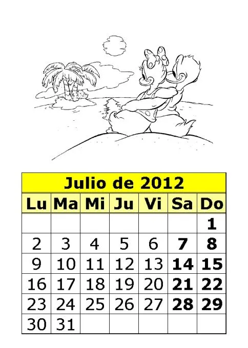 Calendario de dibujos para colorear de 2012 (3ª parte ... Calendario de dibujos para colorear de 2012 (3ª parte ...