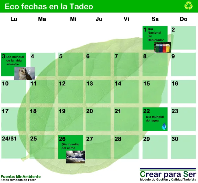 Calendario ecológico colombia - Imagui
