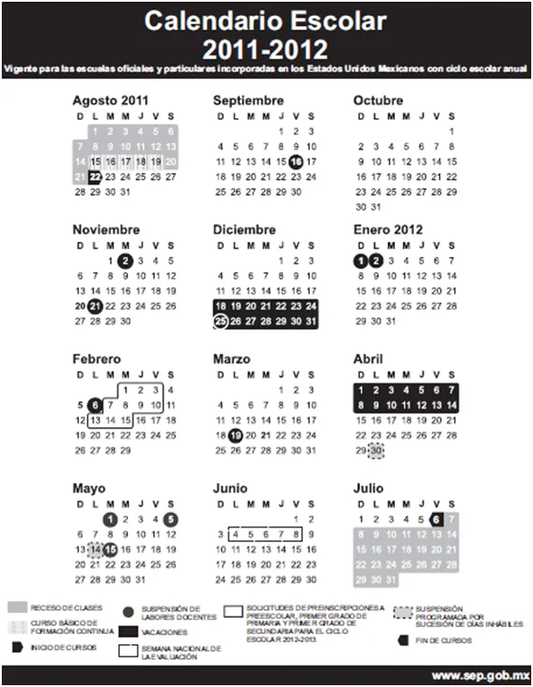 Calendario escolar 2011-2012 | TELESECUNDARIA 047 TSE Calendario escolar 2011-2012 | TELESECUNDARIA 047 TSE