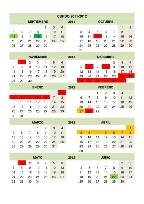 Calendario escolar Curso 2011-2012 editable. Calendarios escolares provincias y comunidades – Planeta Escuela TIC 2.0 Calendario escolar Curso 2011-2012 editable. Calendarios escolares provincias y comunidades – Planeta Escuela TIC 2.0