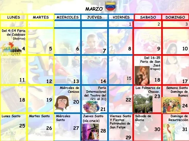 Calendario de fiestas tradicionales venezolanas 1 Calendario de fiestas tradicionales venezolanas 1