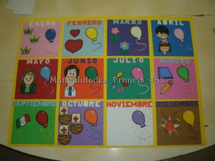 Calendario escolar en foami - Imagui