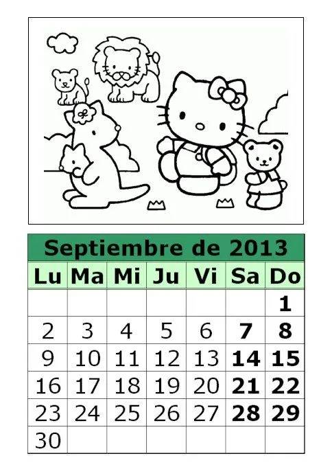 Calendario De Hello Kitty Para Colorear De 2013 2 Parte Calendario De Hello Kitty Para Colorear De 2013 2 Parte