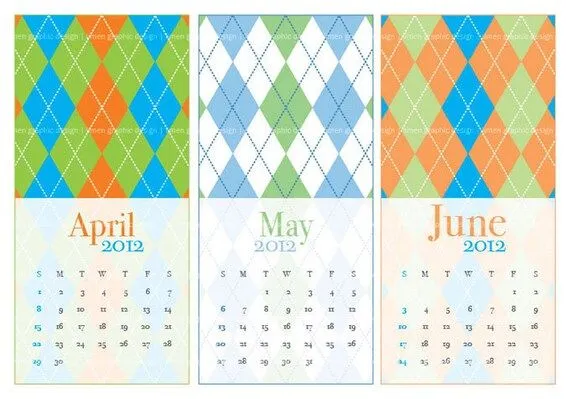 Calendario para imprimir 2013 Rombos por limen en Etsy Calendario para imprimir 2013 Rombos por limen en Etsy