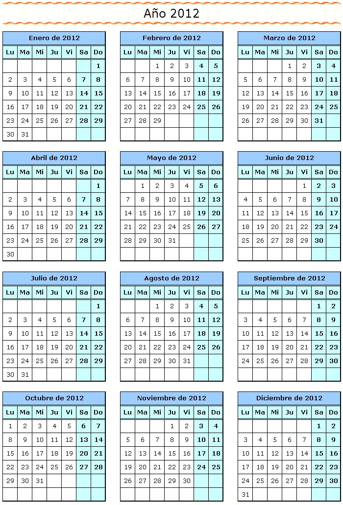 Calendarios de los pitufos para imprimir 2012 - Imagui