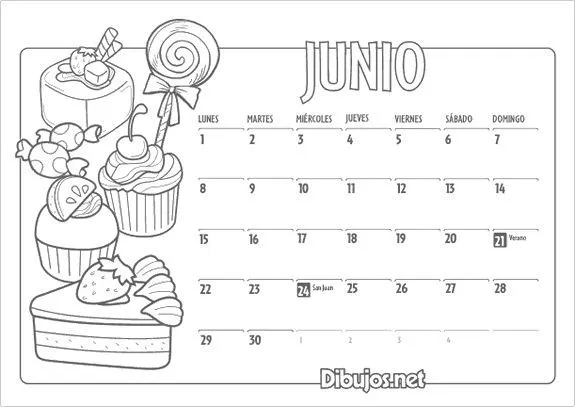Calendario infantil Junio 2015-coloreable | Calendarios | Pinterest Calendario infantil Junio 2015-coloreable | Calendarios | Pinterest
