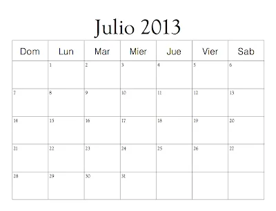 Calendario Julio 2013 | Dibujos para Colorear Infantil