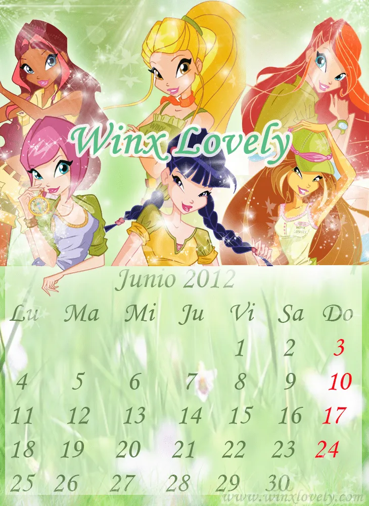 Calendario de Junio 2012 del blog! | Winx Club Lovely
