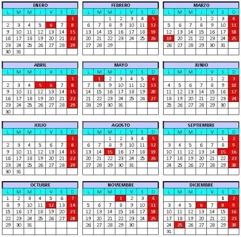 Calendario Laboral 2012 Cantabria