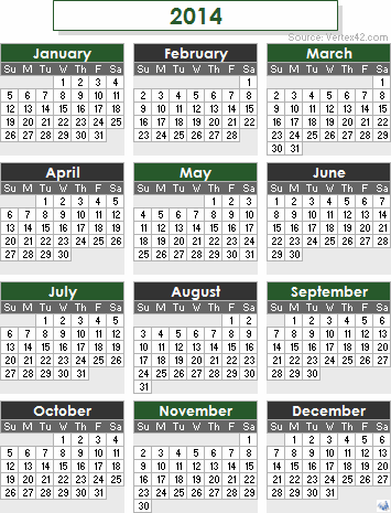 Calendario laboral 2014