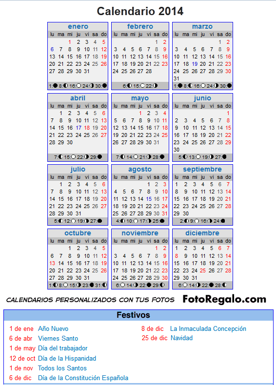 Calendario laboral 2014 - Euribor