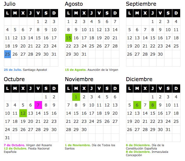 Calendario laboral 2016 Galicia - Blog de Opcionis