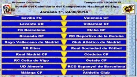 Calendario Liga 2014/2015 | Calendario serie A spagnola 2014-2015 ...