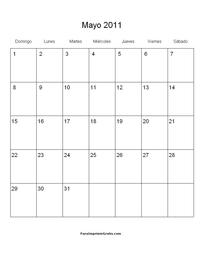 Calendario Mayo 2011 - Para Imprimir Gratis - ParaImprimirGratis. Calendario Mayo 2011 - Para Imprimir Gratis - ParaImprimirGratis.
