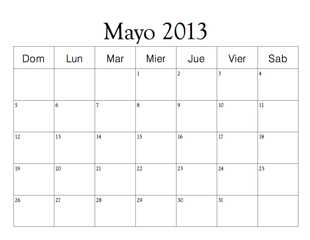 Calendario Mayo 2013 ~ Dibujos para Colorear Infantil Calendario Mayo 2013 ~ Dibujos para Colorear Infantil