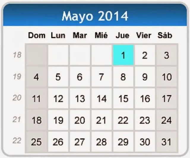 Calendario de Mayo 2014 con fechas de dias festivos de Mayo 2014 ... Calendario de Mayo 2014 con fechas de dias festivos de Mayo 2014 ...