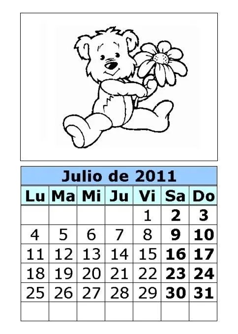 Calendario para dibujar - Imagui