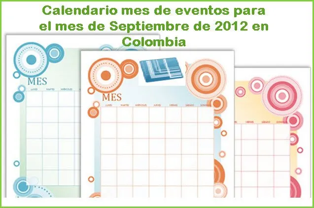 Calendario septiembre 2012 - Calendario 2012 colombia - Calendario ...